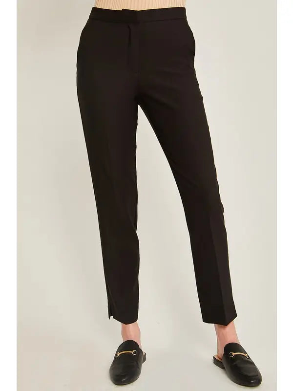 Woven Solid Formal Ankle Pants Trousers (Comes in 2 Colors)