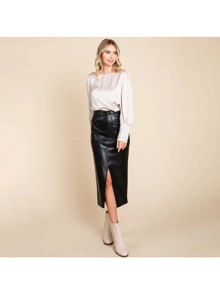 Leather Skirt Front Slit