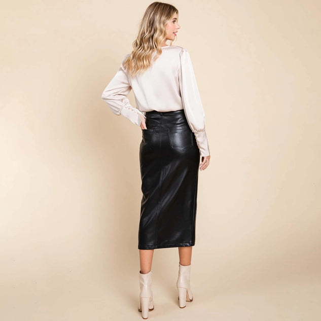 Leather Skirt Front Slit