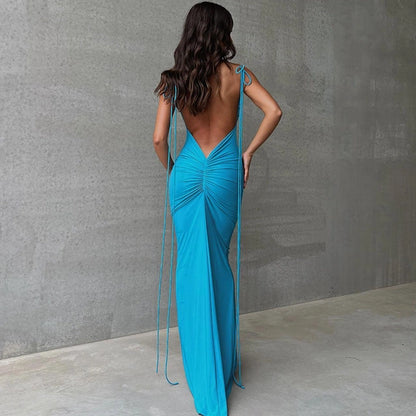 Backless Square Neckline Chic Dress (comes in 2 colors)