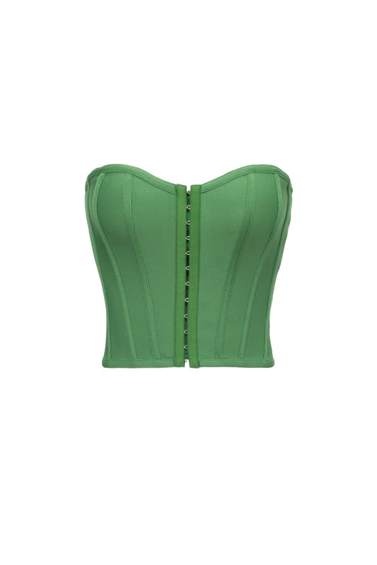 Bandage Bustier Corset Crop Top Green