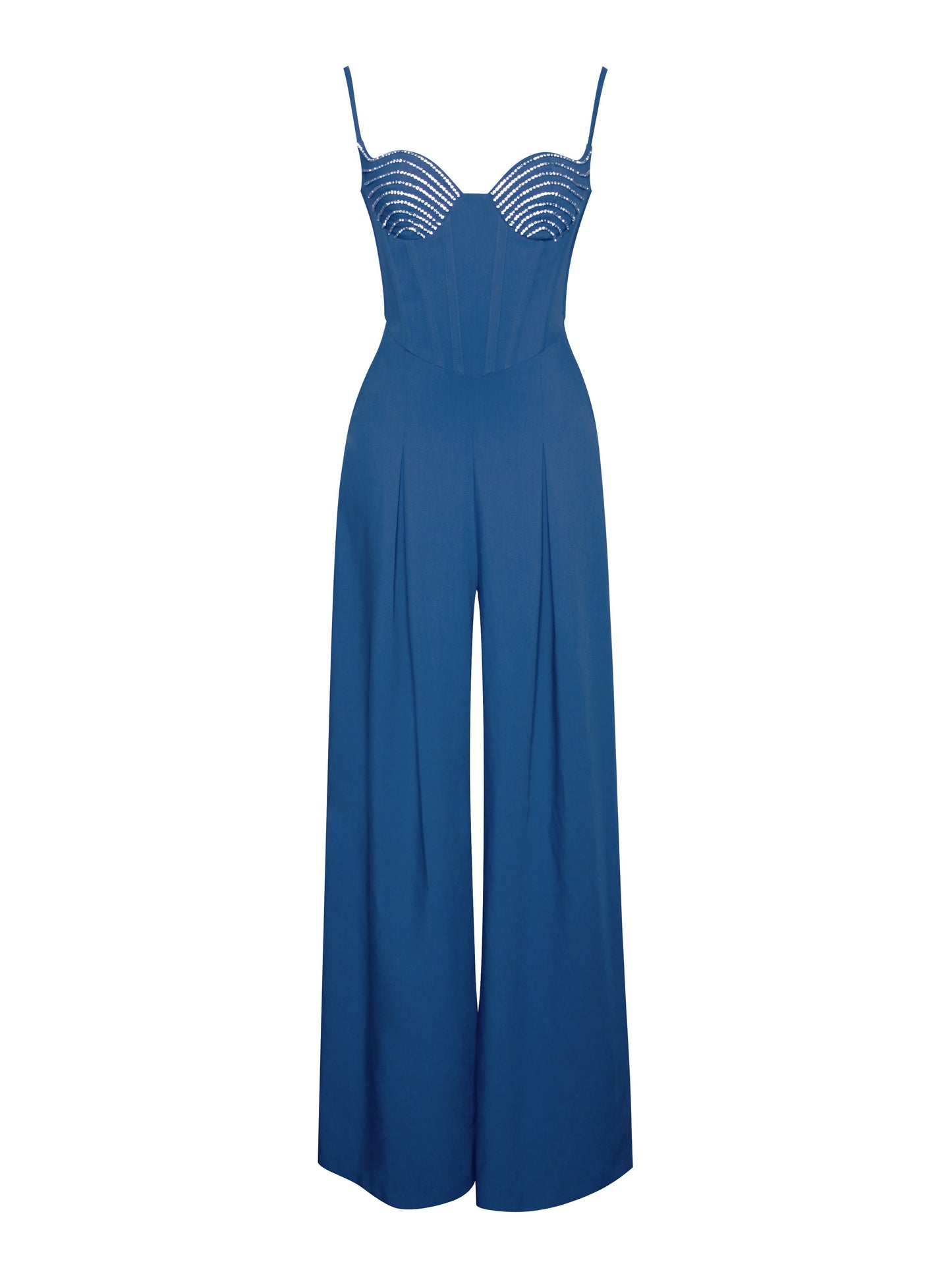 Wanessa Blue Corset Wide Leg Jumpsuit