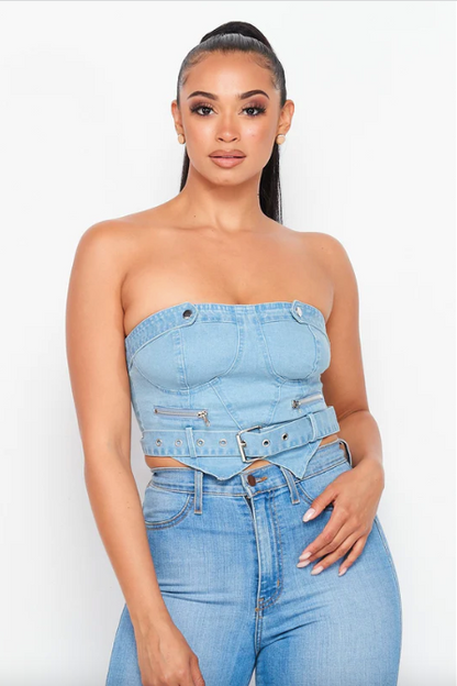 Show Compassion Denim Tube Top