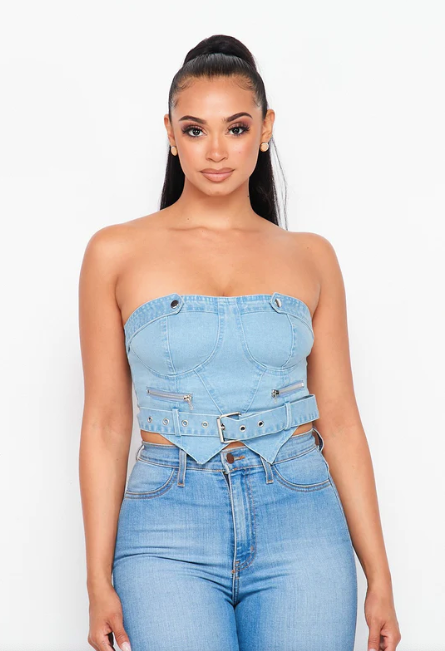 Show Compassion Denim Tube Top