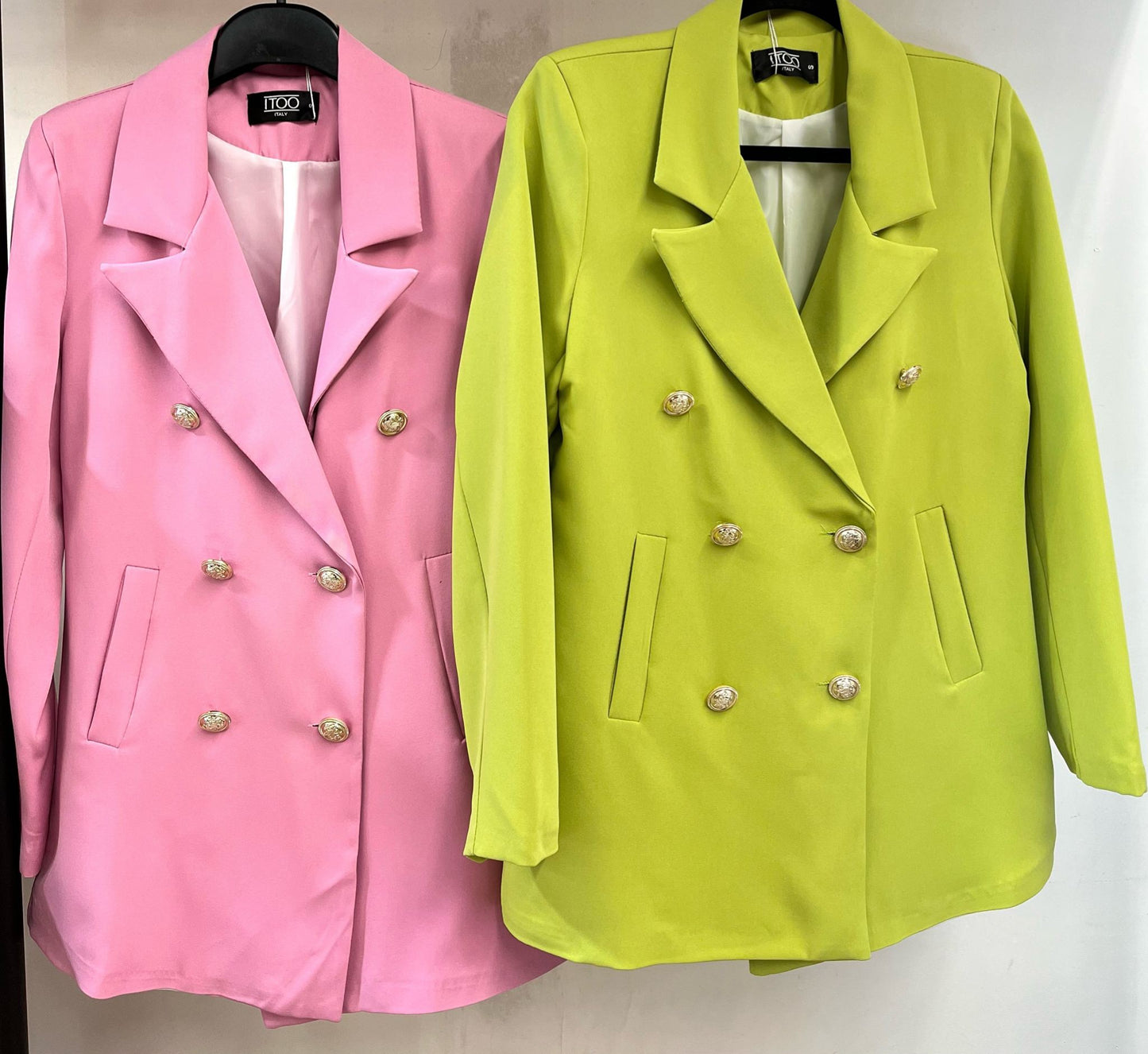 Genevieve Spring Double Breasted Blazer in Pink