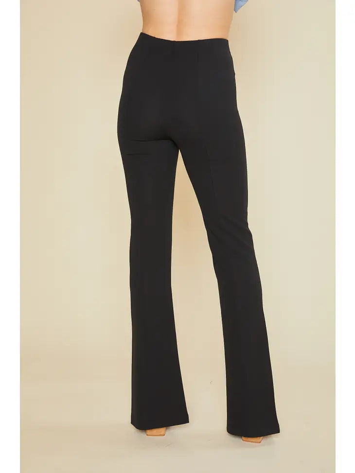 Rylie Split Hem Trousers in Black