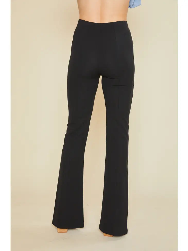 Rylie Split Hem Trousers in Black